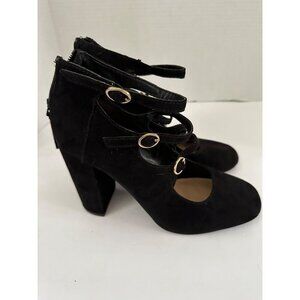Lauren Conrad Heels Women Size 8.5 Medium Black Block High Heel Square Toe Y2K